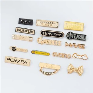 Metal Clothing Brands Plate Logos Labels for Handbags Logo Engraved Metal Nameplate Tags