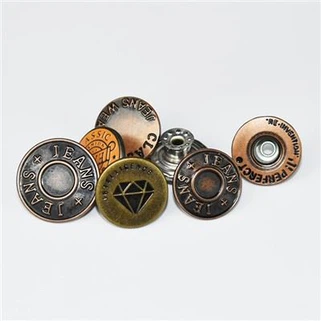 Retro Metal Jeans Buttons for Garment, Embossed Custom Jeans Rivet Button