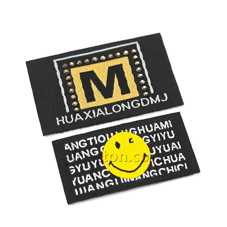 Black Woven Clothing Neck Label factory