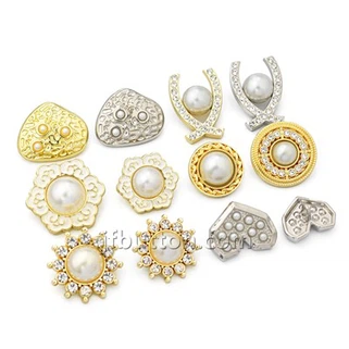 Custom Gold Shank Button With Pearl