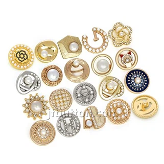 Custom Metal Shank Button With Pearl