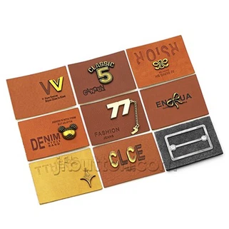 Hats Leather Patch With Metal Logo