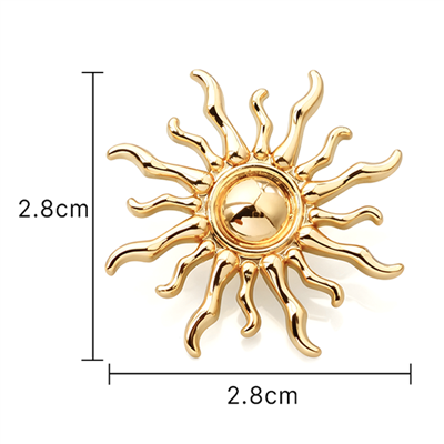 Metal Gold Sun Shape Button