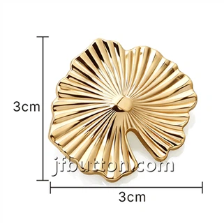Metal Leaf Textured Button