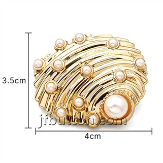 Metal Seashell Shaped Shank Buttons