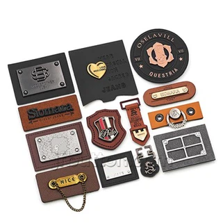 PU Leather Patch With Metal Label