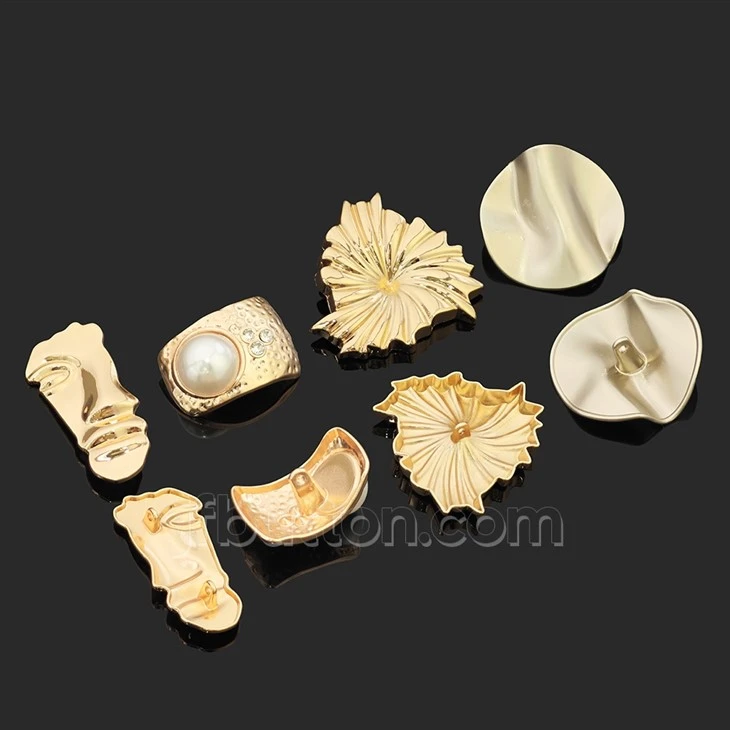 Abstract Face Metal Shank Buttons factory