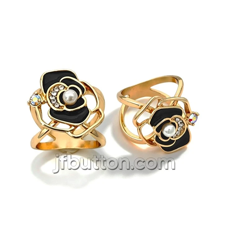 Enamel Black Scarf Ring factory