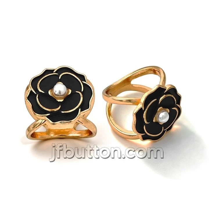 Enamel Black Scarf Ring high quality