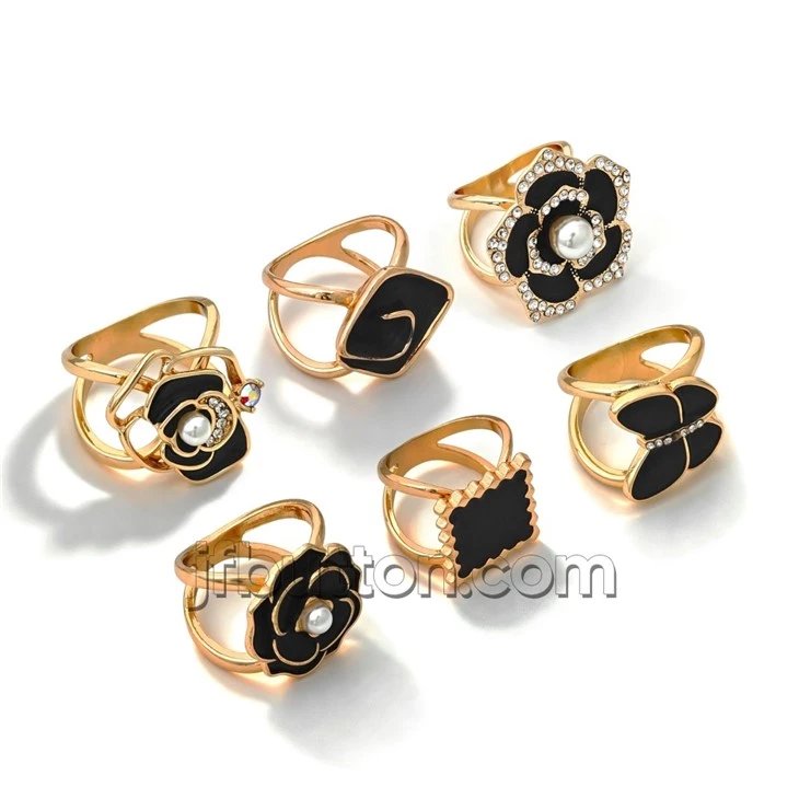 Enamel Black Scarf Ring suppliers