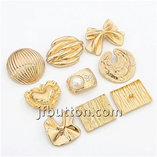 Crumpled Design Metal Shank Buttons