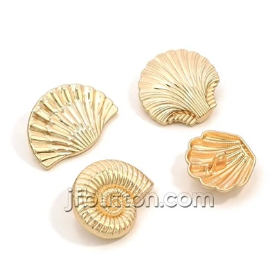 Gold Metal Seashell Shank Buttons