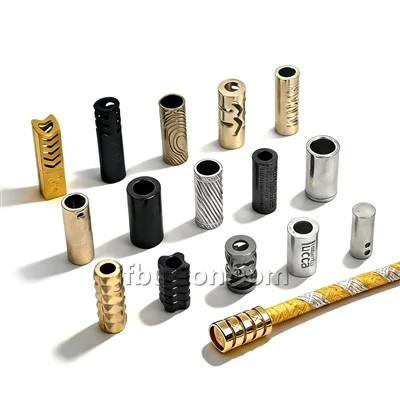 Leather Metal Cord End Caps