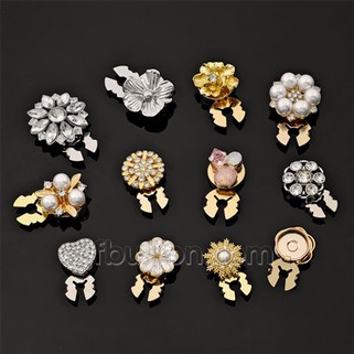 Rhinestone Flower Button Covers For Women
