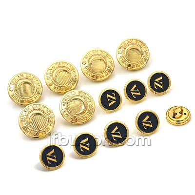 Uniform Metal Shank Buttons