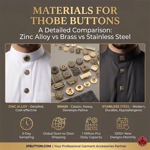 Materials for Thobe Buttons: Zinc Alloy vs Brass vs Stainless Steel
